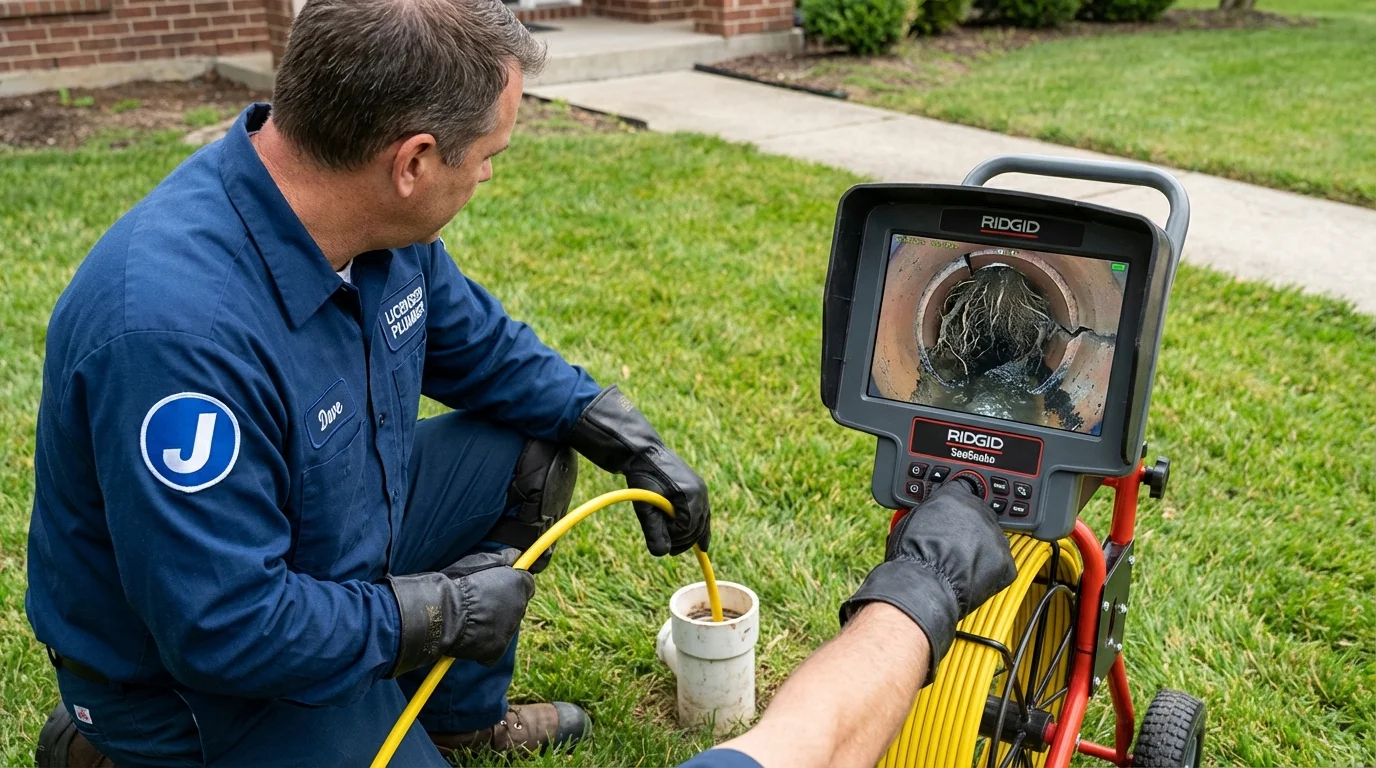 Sewer camera inspection being performed by Johns Plumbing LLC in Refugio