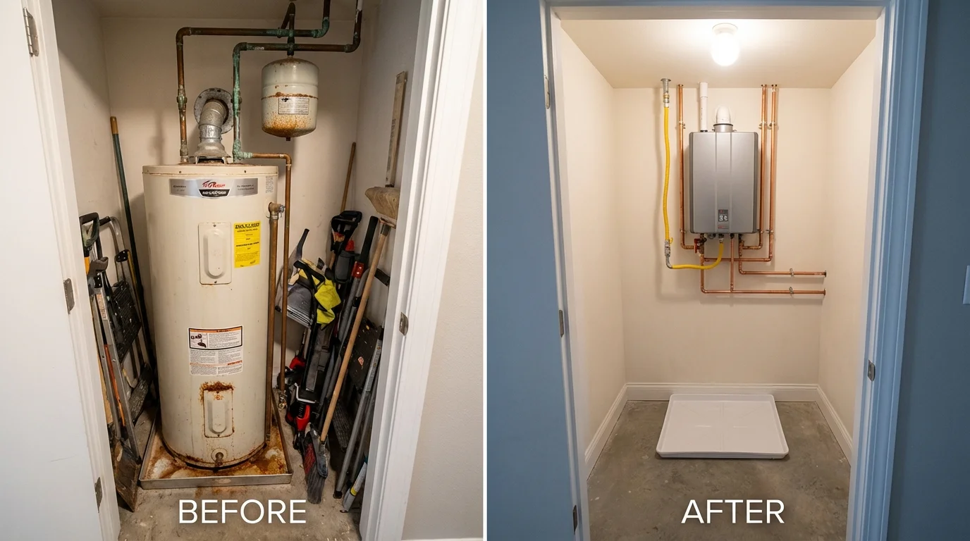 Tank water heater versus wall-mounted tankless unit comparison for Refugio, TX homeowners