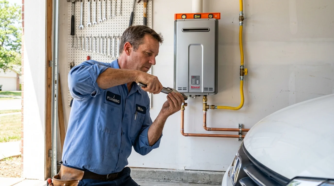 Tankless water heater installation by a Johns Plumbing LLC plumber in Refugio